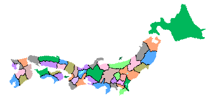 日本地図県別へらぶな分布