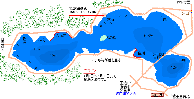 河口湖ポイントmap