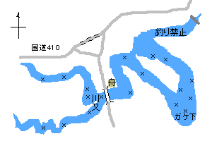 豊英湖へら鮒釣りmap