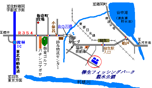 柳生フィッシングパーク・へら鮒の地図